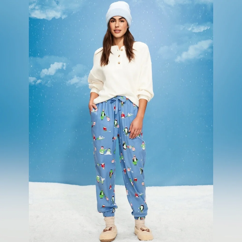 🆕 Old Navy Women's High-Waisted Flannel Pajama Jogger Bottoms PJ Pants M (8-10)